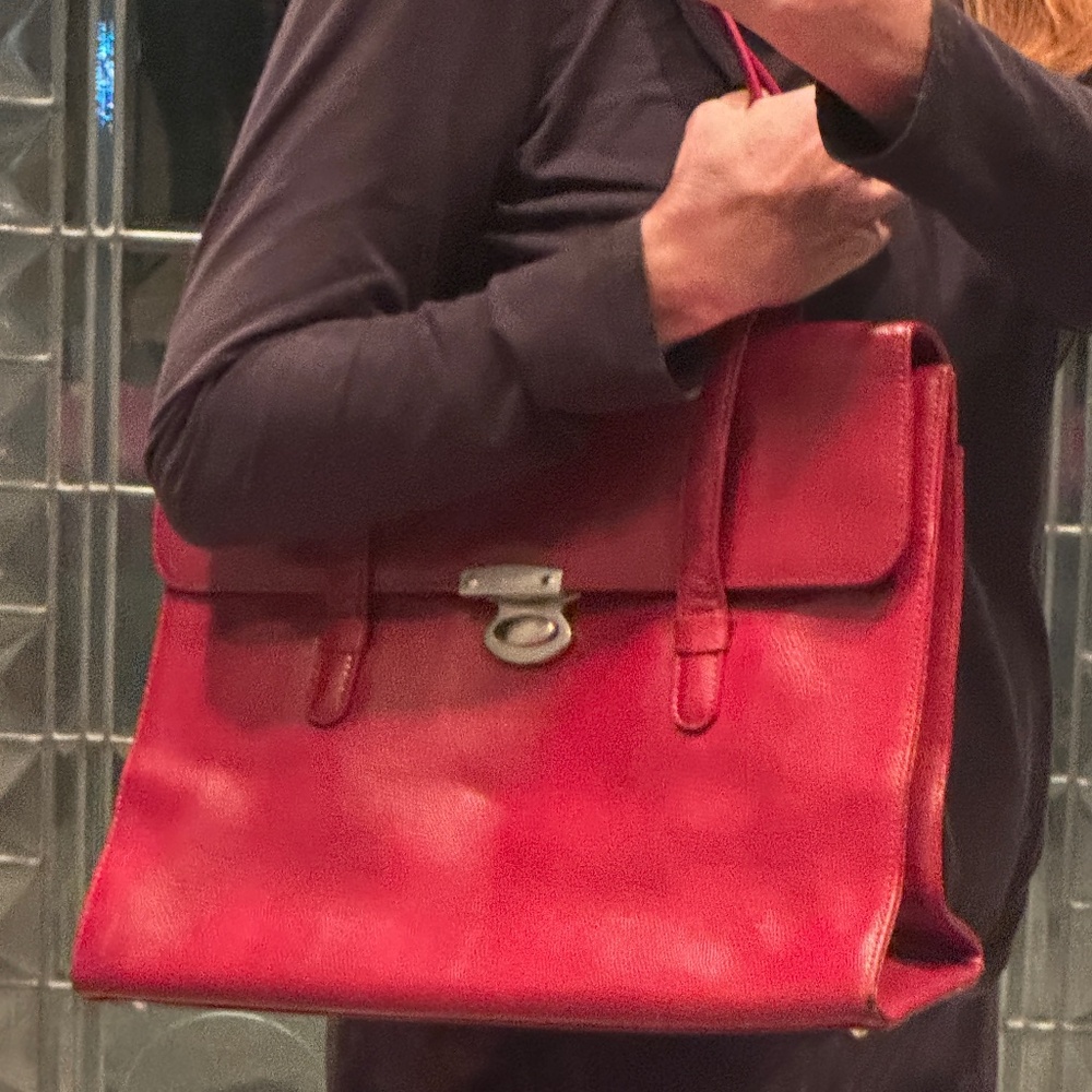 Beautiful red leather women’s briefcase
